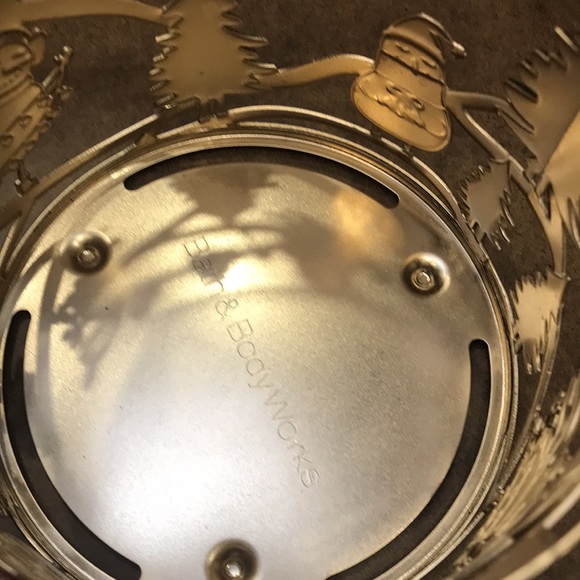 New BBW glitter snowman skiing 3wick candle holder - Picture 3 of 8